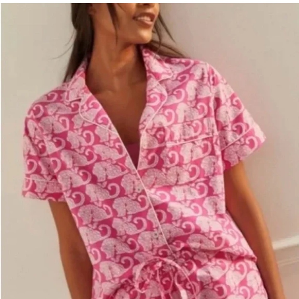 Print fresh pink cheetah pajama short set